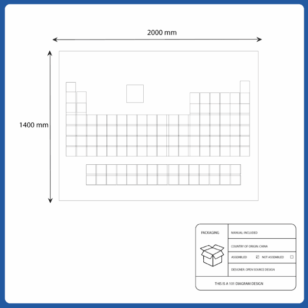 ikea bjÖrksta picture with frame, periodic table/aluminium colour, 200x140cm (905.548.97)