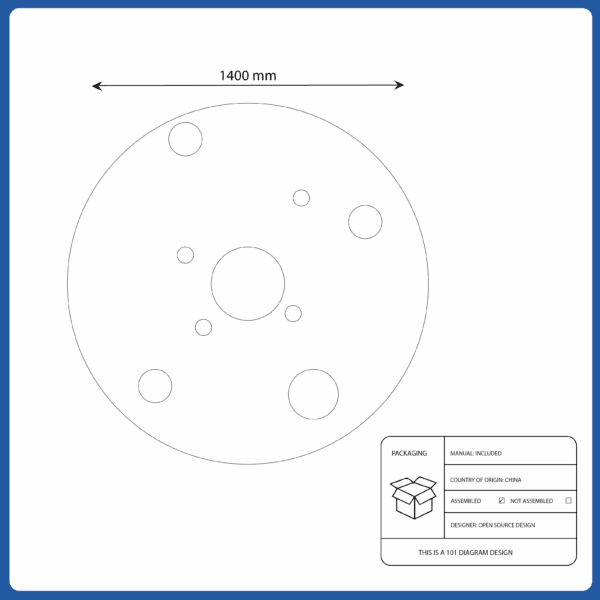 ikea aftonsparv rounded space rug blue 133 cm (705.540.54)