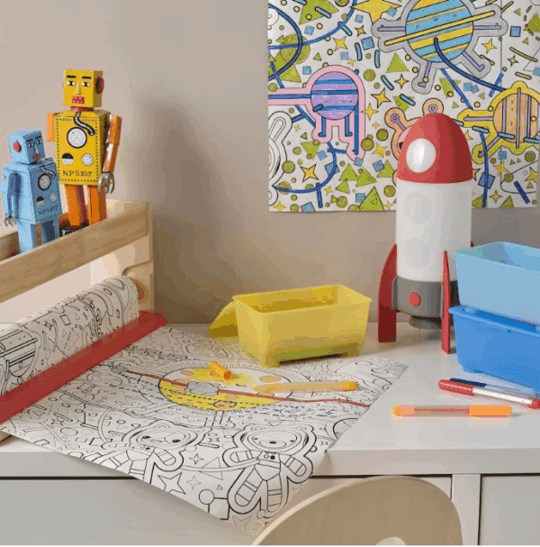 ikea aftonsparv colouring paper roll, space, 10m (705.662.31)