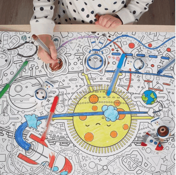 ikea aftonsparv colouring paper roll, space, 10m (705.662.31)