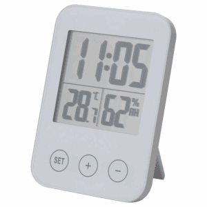 ikea white electronic clock with hygrometer/thermometer (103.163.77)