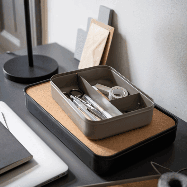 ikea box with compartments dark grey beige (005.553.06)