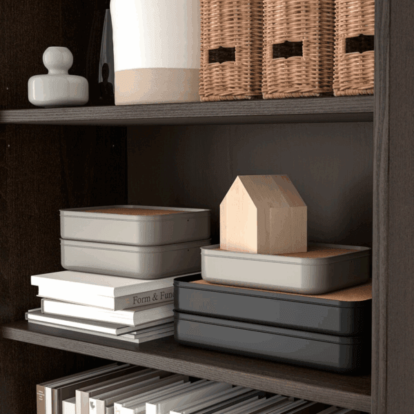 ikea box with compartments dark grey beige (005.553.06)