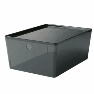 ikea kuggis box with lid transparent black (505.140.40)