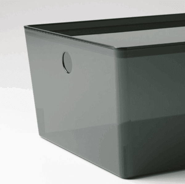 ikea kuggis box with lid transparent black (505.140.40)