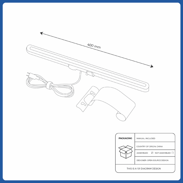 ikea led lamp for screen, dimmable (405.509.91)