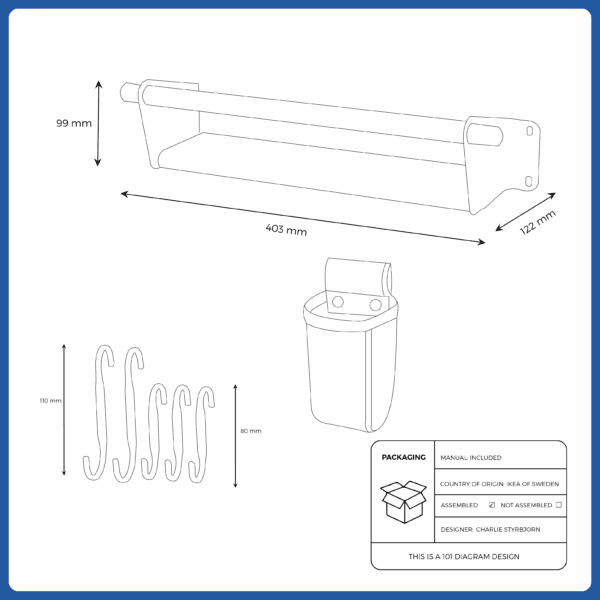 ikea wall shelf birch 40x10 cm (604.659.25)