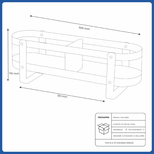 ikea desk organiser, white, 50x16x17 cm (205.404.94) (20490500013)