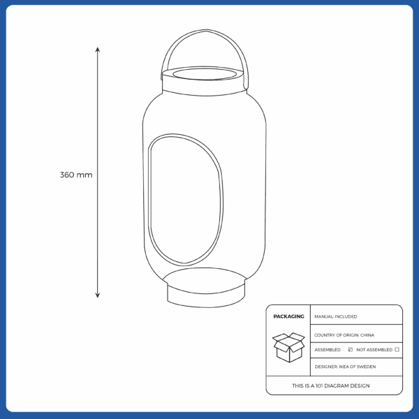 ikea toppig lantern for block candle 36cm (503.272.89)