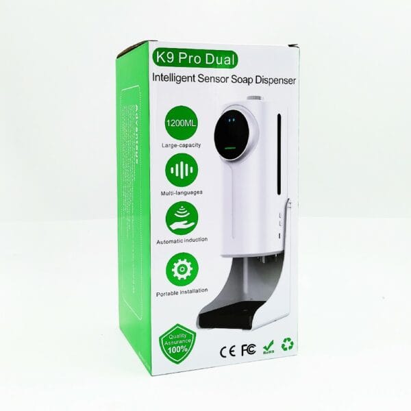 k9 pro dual 2 in 1 auto forehead hand temperature measuring and auto soap dispenser