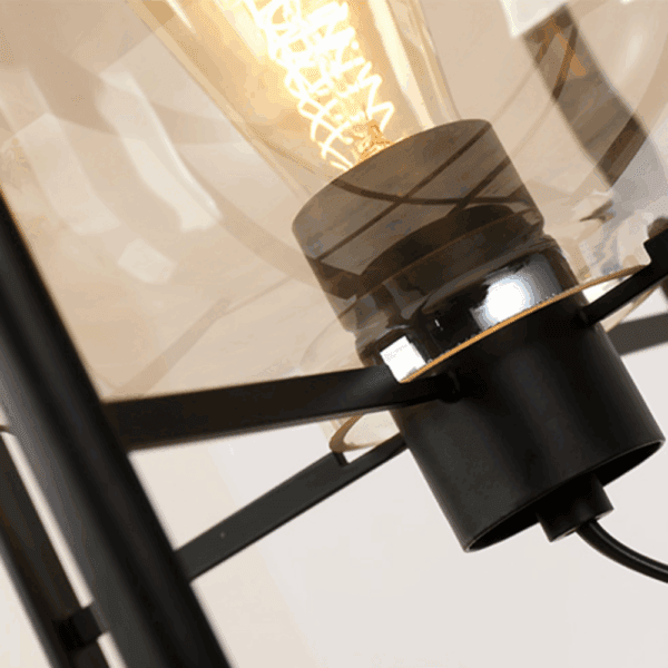 nordic postmodernist smoke gray/amber glass led table lamp (20490500108)