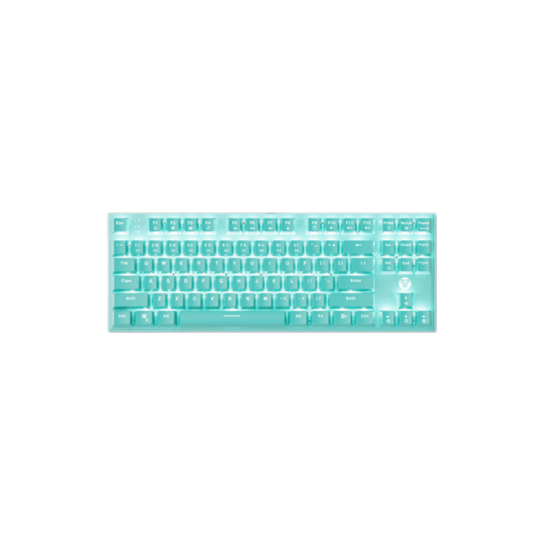 fantech mk856 maxfit87 wired mechanical keyboard mint edition (blue switch)