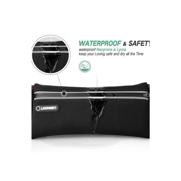 ugreen 20818 outdoor running waist belt pack (black)
