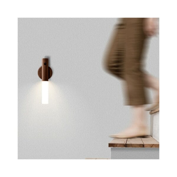 wooden wall lamp motion sensing led usb charging