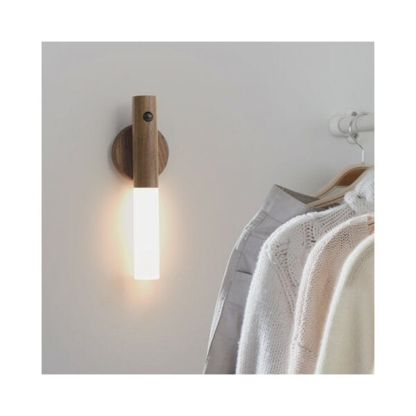 wooden wall lamp motion sensing led usb charging
