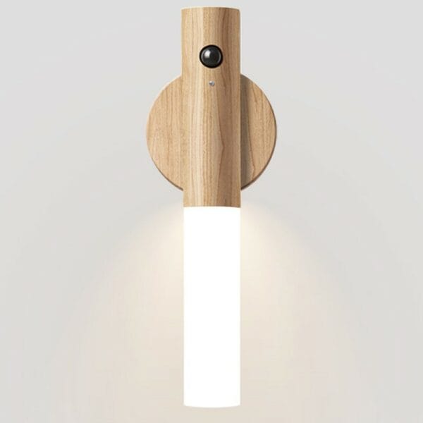 wooden wall lamp motion sensing led usb charging