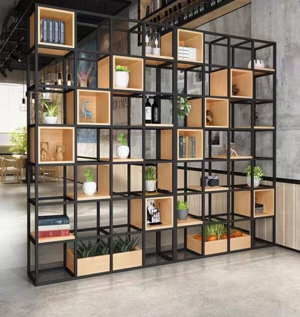 decorative nordic iron shelf combined with industrial wood (range 4x7)