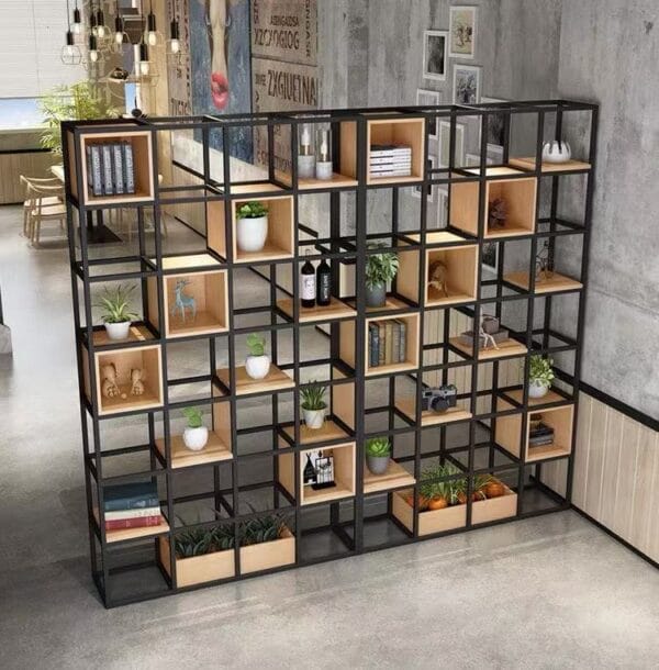 decorative nordic iron shelf combined with industrial wood (range 4x7)