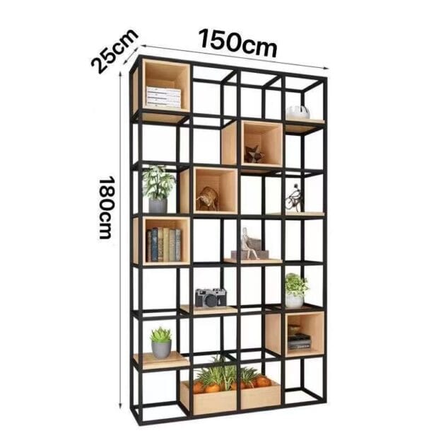 decorative nordic iron shelf combined with industrial wood (range 4x7)
