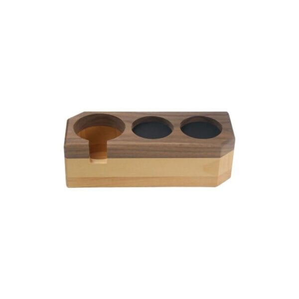 coffee portafilter holder wooden tamper stand