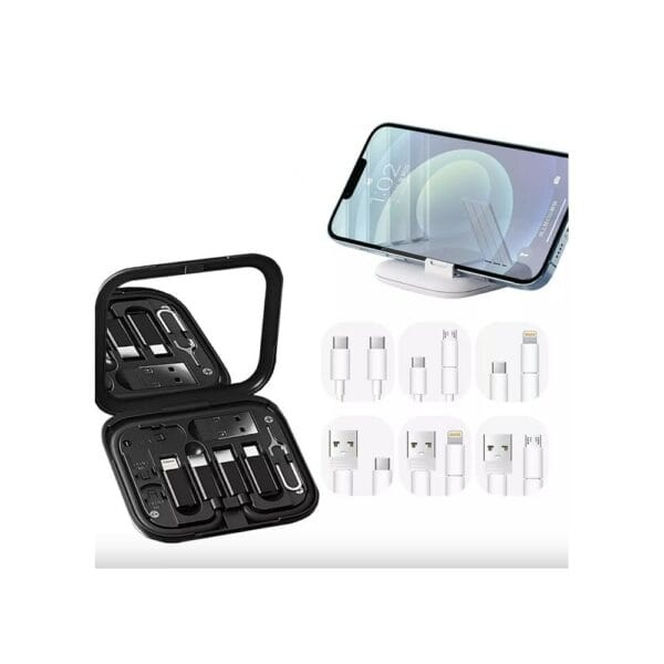 coteetci travel version 8 in 1 data cable storage box (87702 bk)
