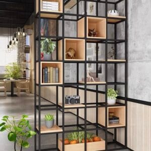 decorative nordic iron shelf combined with industrial wood (range 4x7)