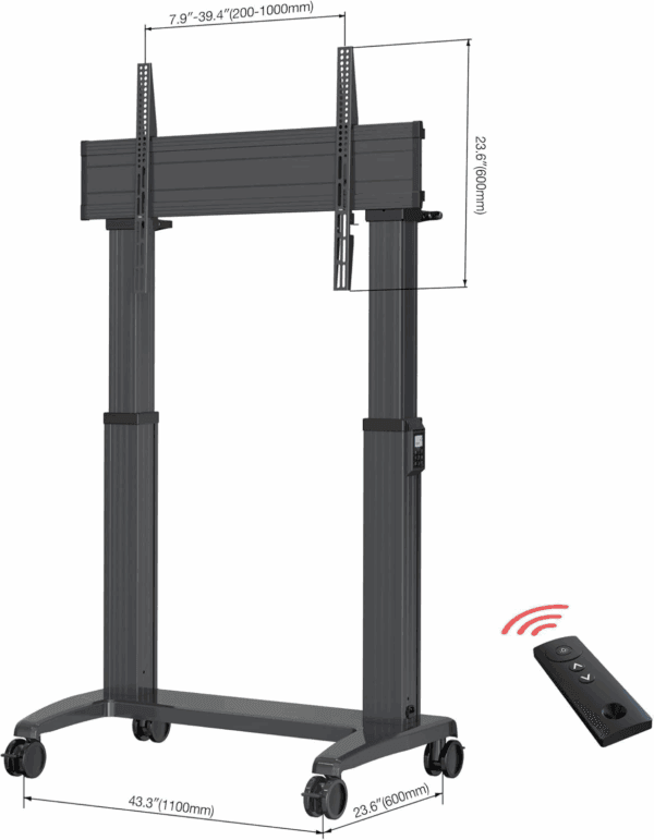 north bayou gf100 mobile tv cart (max 100")
