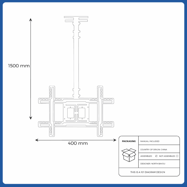 north bayou nb nbt560 15 ceiling mount (32 57 inches)
