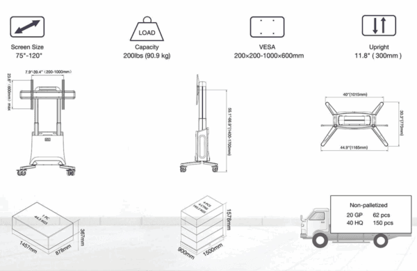 north bayou g100 display trolley motorized
