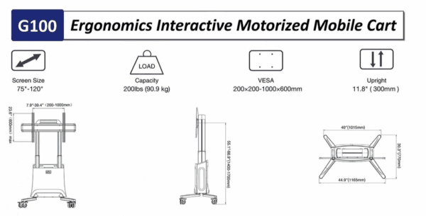 north bayou g100 display trolley motorized