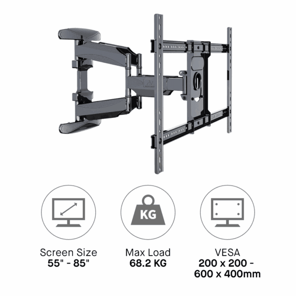 north bayou nb p65 hd cantilever vesa wall mount up to 68.2kg 55" 85"