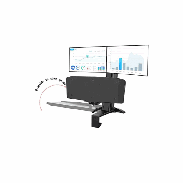 north bayou nb l100 sit/stand lifting table dual monitor with keyboard tray (fits most 22 32 inches)