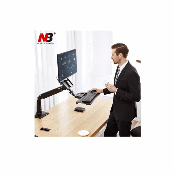 north bayou nb35 sit/stand monitor, laptop working station stand alone (fits most 17 32 inches)