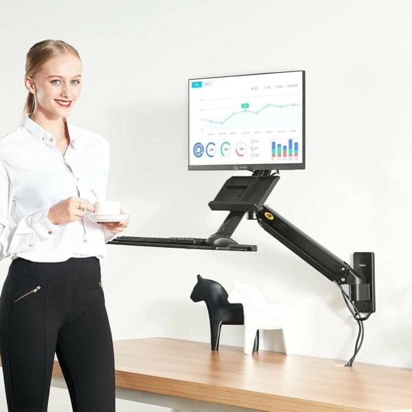north bayou mb32 wall mount sit stand converter (19'' 27'')