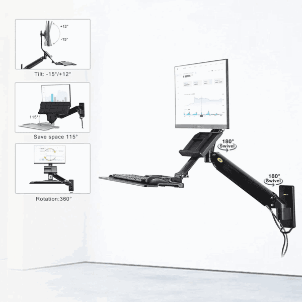 north bayou mb32 wall mount sit stand converter (19'' 27'')