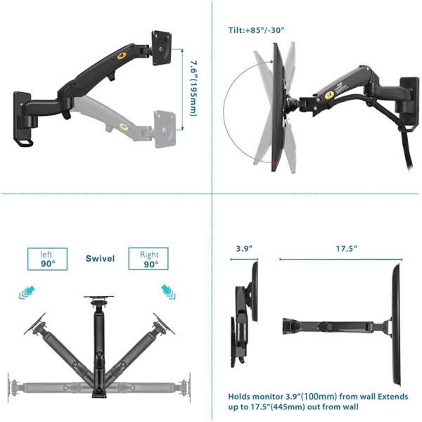 north bayou nb f300 spring wall mount (24 35 inches)