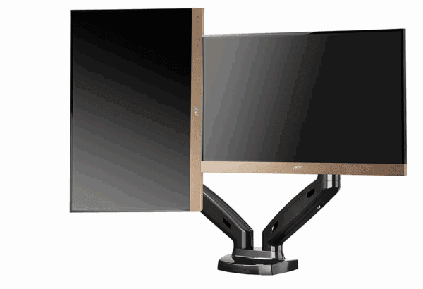 north bayou f160 dual monitor desk mount (black, 17" 27")