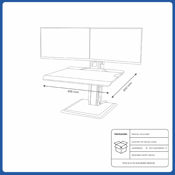 north bayou nb st15 2a (s100) sit/stand lifting table dual monitor (19 27 inches) with keyboard tray computer desk