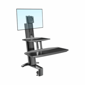 nb ergonomic nb l100 sit/stand lifting table dual monitor with keyboard tray (fits most 22" 32")