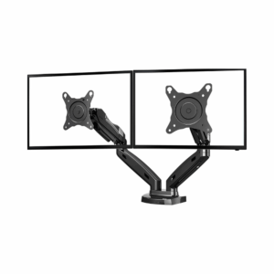 nb ergonomic f160 dual monitor desk mount (black, 17" 27")