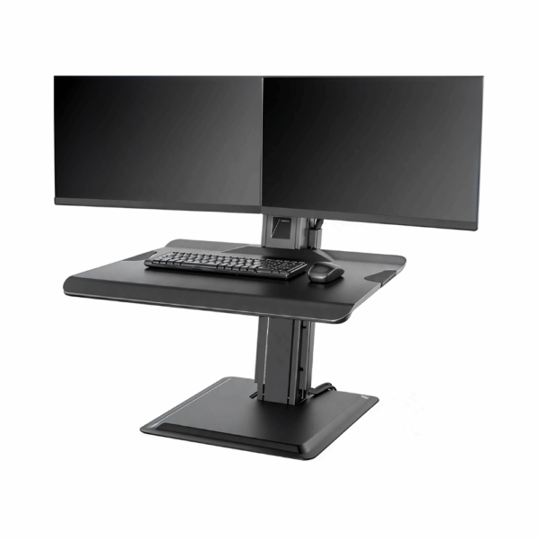 nb ergonomic nb st15 2a (s100) sit/stand lifting table dual monitor (19" 27") with keyboard tray computer desk