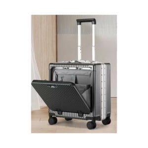 aluminum frame carry on luggage grey