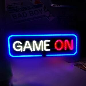 game on neon light