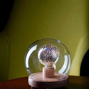 momax wooden lamp stand with glass cover (sphere) vpd0094