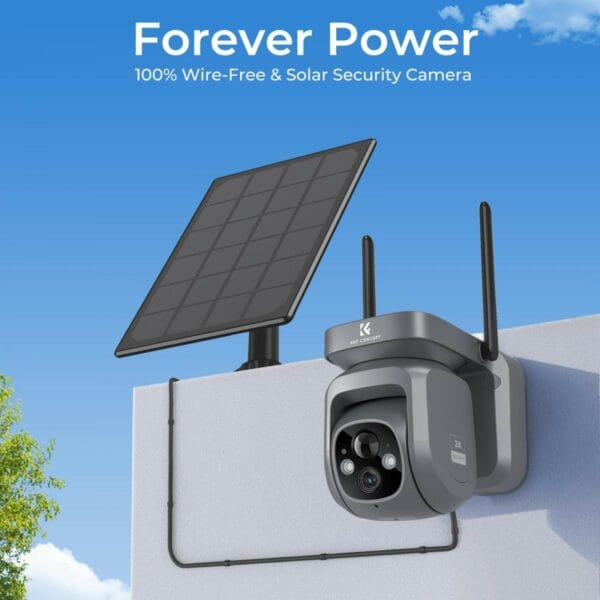 k&f concept solar wireless security camera 2k