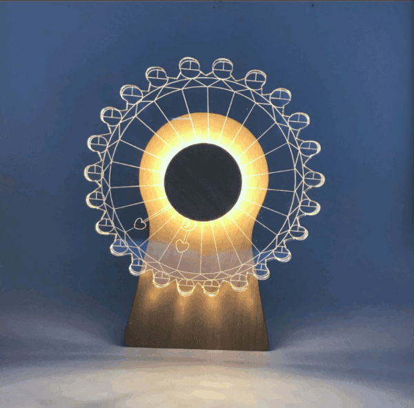 3d acrylic board wood music box & creative table lamp (20490500876)