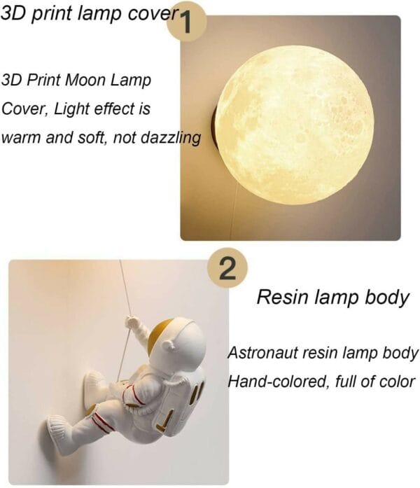 astronaut 3d resin wall light, led astronaut model night light, resin craft table lamp