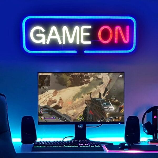 game on neon light