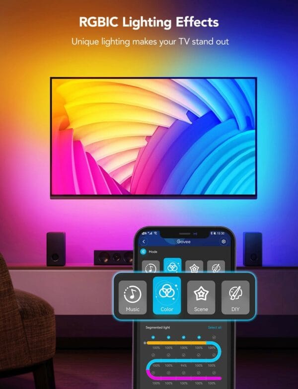 govee rgbic neon tv backlight h61b2 (9.85ft/3m)