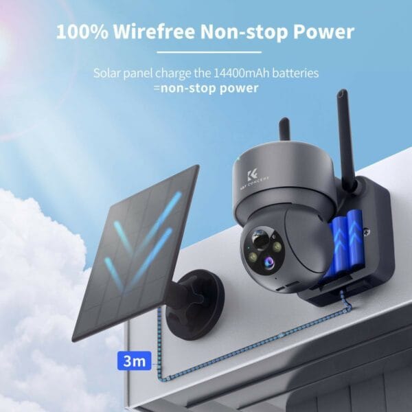 k&f concept dq201 solar wireless security camera fhd